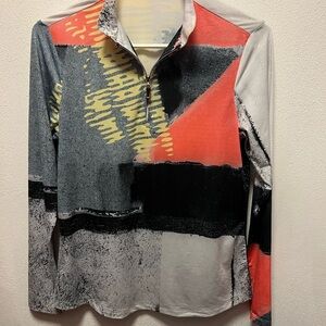 Sunsense by Jamie Sadock Colorful Abstract Long Sleeve Top